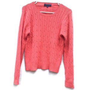J McLaughlin ladies small cable knit pink sweater